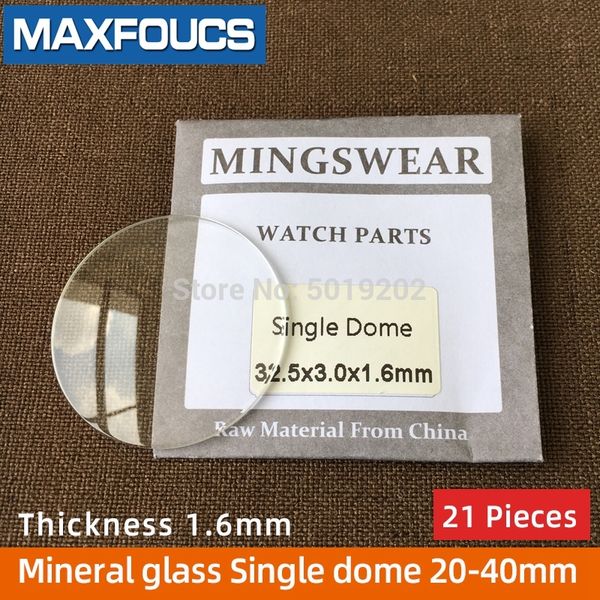 

table glass mineral glass single dome thickness 1.6 mm diameter 20 mm to 40 21 piece transparent crystal