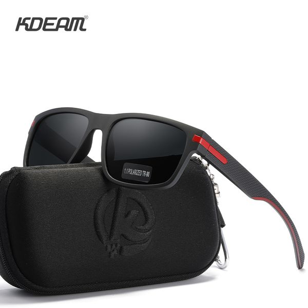 

kdeam square sports sunglasses men non-slip temples polarized glasses blocking ultraviolet light kd1260 mx200619, White;black