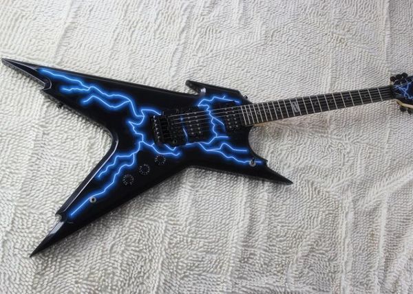 

alien razorback dimebag floyd double shake electric guitar lightning pattern personality guitar ing