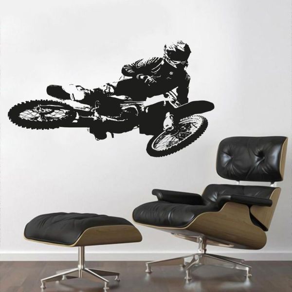 

motocross stunt tricks wall sticker motorbike for home and motor garage decoration removable a002531