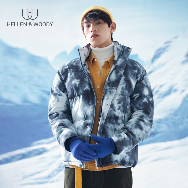 

hw cotton men's korean version of the trend 2019 winter new washed zipper jacket thick warm cotton clothing, Black