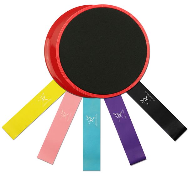 

5 pcs resistance bands exercise bands for stretching physical therapy 2 pcs dual discs core sliders for use on all surfaces