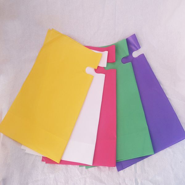 

50pcs blue pink plastic gift bag with handle,handle plastic shopping bag,wedding party gift shopping bag with handle