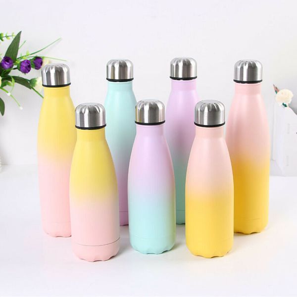 

stainless steel water bottle double wall vacuum insulated sports gym metal flask
