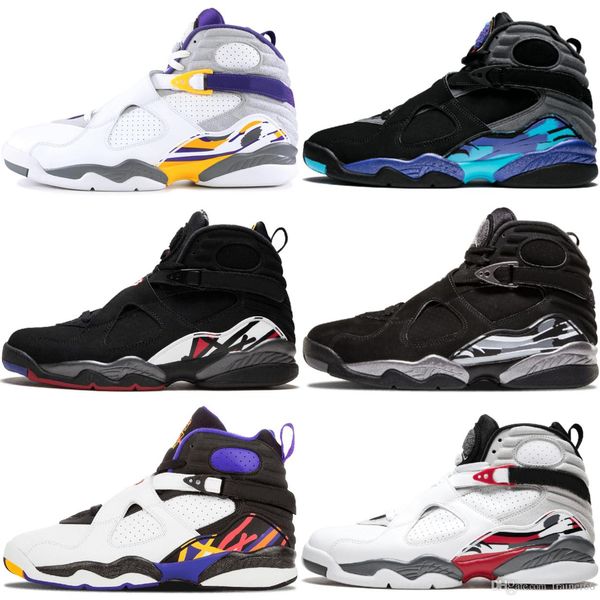 

New 8 VIII Basketball Shoes Men Good Quality black white 8s Playoffs Breathable Training Athletics Sports Sneakers Eur 41-46