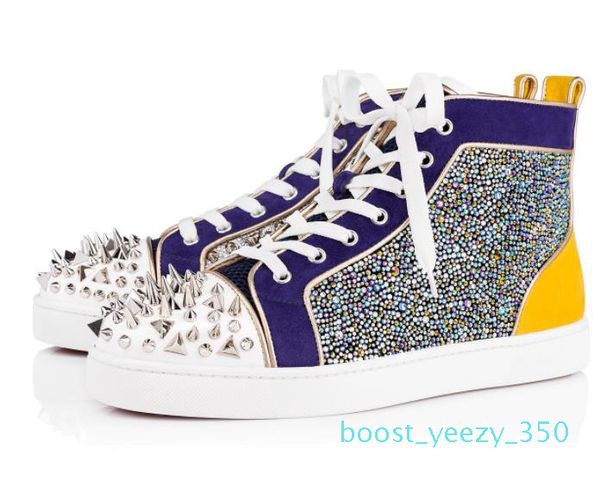 

designer shoes for man womens strass men flat red bottoms spikes black original box designer sneakers size 35-46 b35