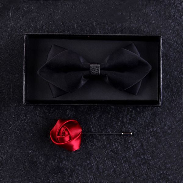 

black solid mens bowties red brooch set for wedding party bowtie butterfly blue plaids cravate formal bowtie with gift box b-041, Blue;purple