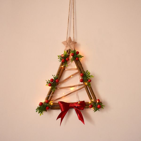 

decorative flower luminous window room garland pendant door hanging decorations handmade rattan red fruit wreath fh5