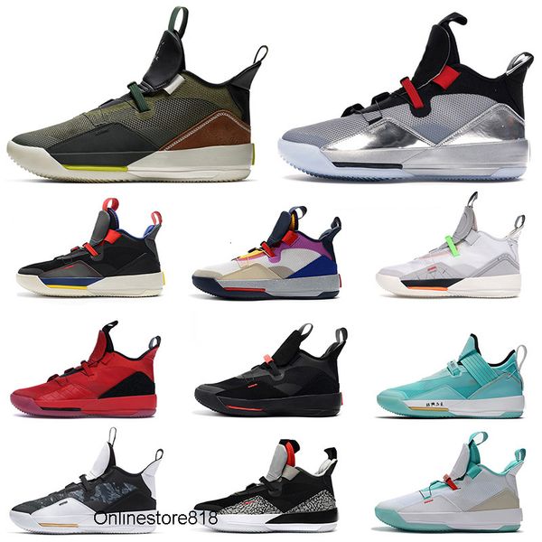 

mens 33 33s xxxiii travis scott basketball shoes metallic silver black jumpman university red dark grey designer trainers