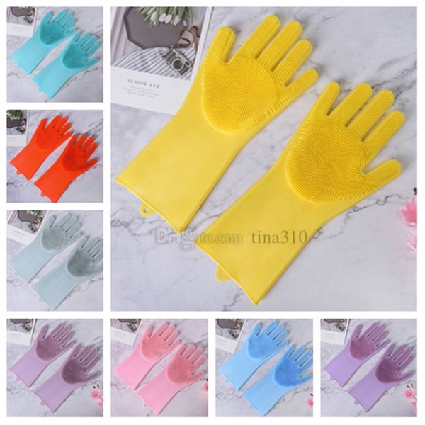 

magic silicoen gloves friendly silicone gloves anti-anti-cold washing gloves multi-functional cleaning glove kitchen supplies t2i5069