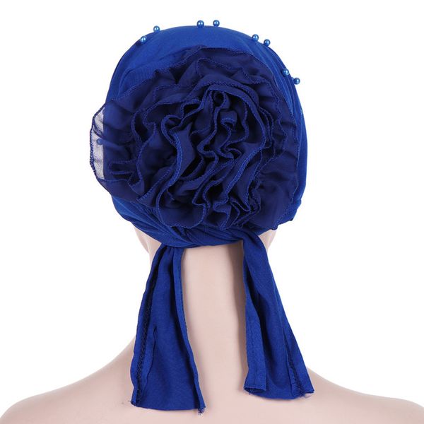 

женщины новый стиль складки большой цветок шарф мусульманская голова голова тюрбан носовые дамы turbante, Blue;gray
