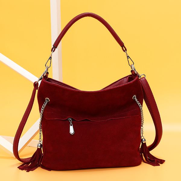 

suede women handbag messenger bag winter new hobos shoulder bag simple large capacity fashion trend tassel crossbody