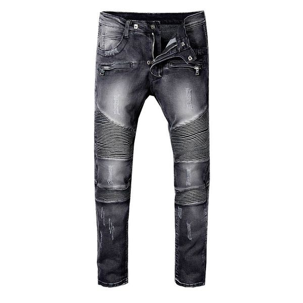 

skinny slim fit washed coating material luxury denim elastic motorcycle biker bm8801 men jeans designer splash ink men designer, Blue