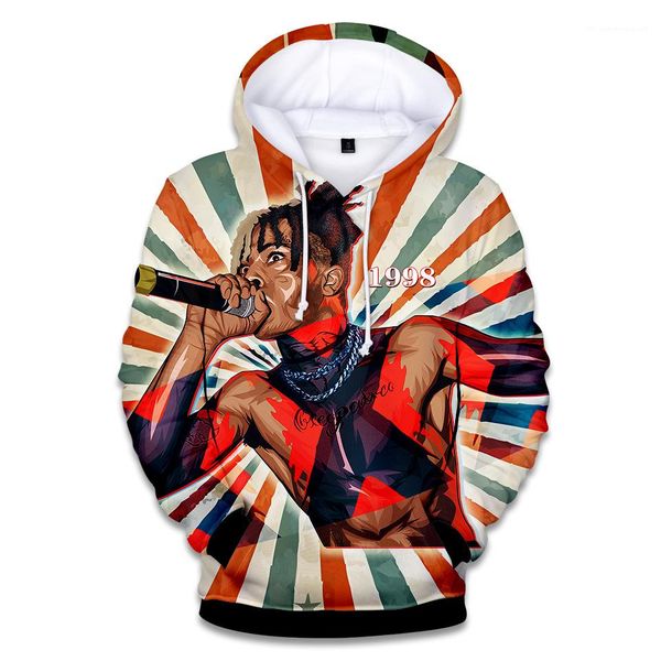 

r.i.p. designer hoodies xxxtentacion 3d print overpull sweatshirts long sleeved mens american rapper, Black