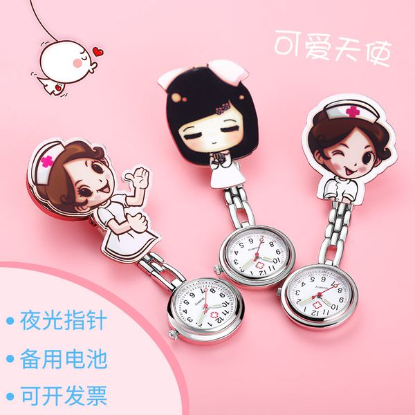 

the nurse watch noctilucence medical chest table women the small pocket watch waterproof mini- student loveliness pocket, Slivery;golden