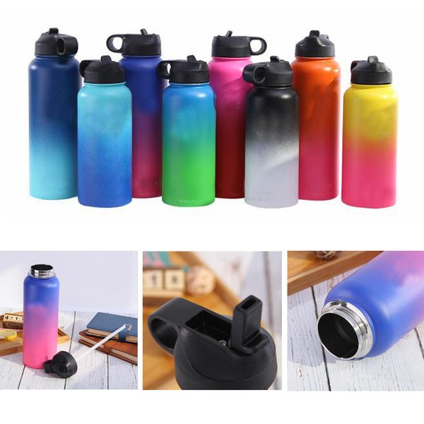 

Cu tom logo 18oz 32oz 40oz gradient color water botter tainle teel vacuum in ulated bottle large capacity portable travel water botter