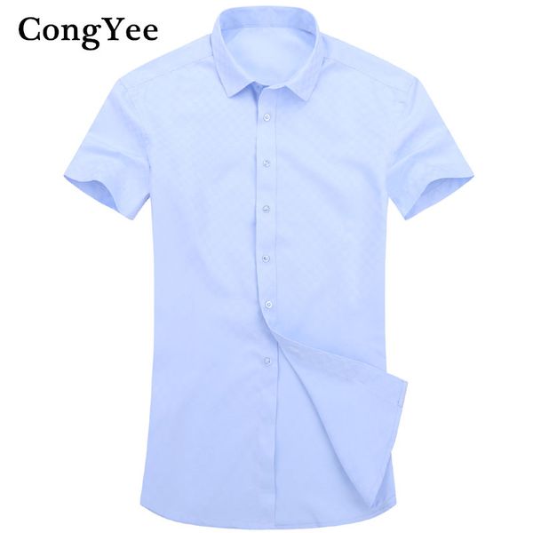 

2017 men simple stripled thin cotton short sleeve dress shirts fashion shirts dc012, White;black