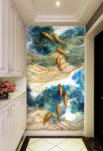 

self-adhesive] 3d fish 1100896 wall paper mural wall print decal murals