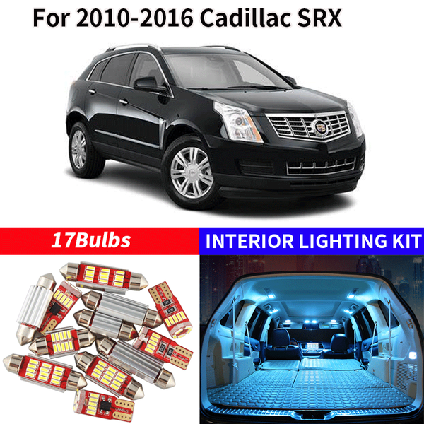 

17x white canbus led car interior lights package kit for 2010-2016 cadillacsrx led interior dome trunk lights