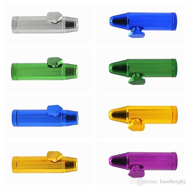

shape aluminium portable alloy bullet nose smoking pipe colorful high innovative design metal snuff quality multi style oohmk