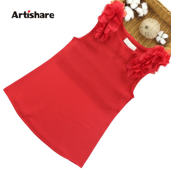 

blouse for girls sleeveless blouses shirts for girls flower sleeve school shirts teenage 6 8 10 12 14 years, White;black