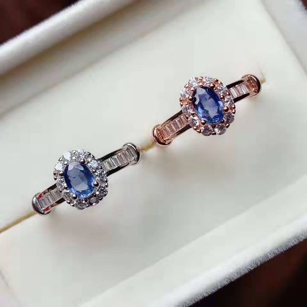 

natural sri lanka sapphire s925 ring engagement lady party, Golden;silver