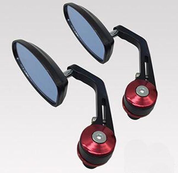 

motorcycle sports car horizon mirror cnc pentagon side rear view mirrors 22mm red