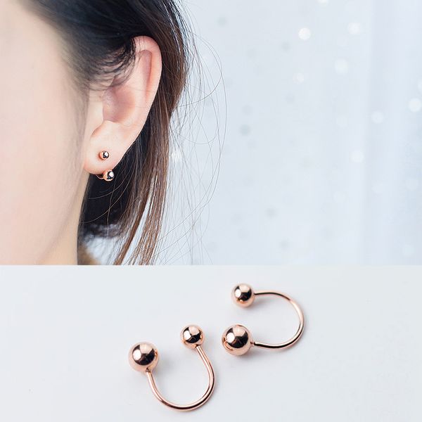 

la monada clip on earrings women hoop minimalist fine jewelry 925 sterling silver ear bead clip earrings for women korean simple, Golden;silver