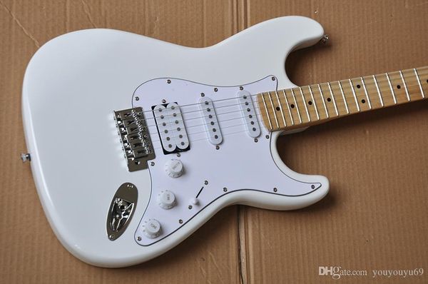 

Fábrica de atacado branco guitarra elétrica com pickguard branco captadore h maple fretboard oferecendo erviço per onalizado