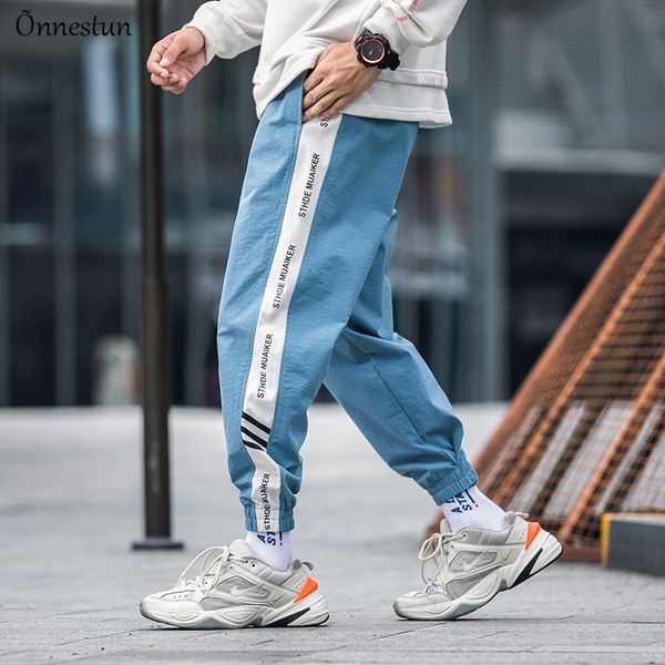 

onnestun pants men 2020 spring summer new harajuku men harem pants sweatpant hip hop trousers man streetwear casual jogger, Black