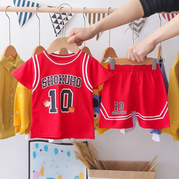

wear children's t-shirt children's clothing men's short-sleeved sports suit 2020 baby fashionable t-shirt shorts two-piece fa