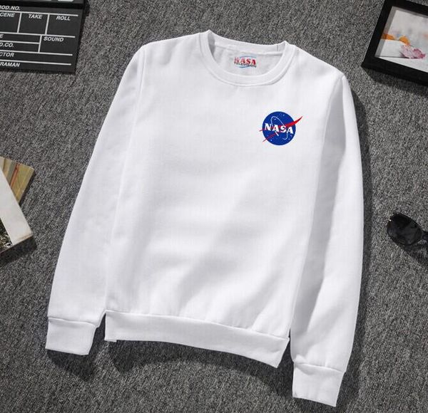 

fashion-nasa printed pullover mens womens casual sweatshirts male female hip hop designer autumn thin solid color pullover, Black