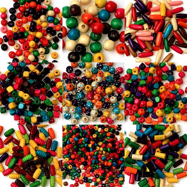 Nouvelle arrivée 40PCS 10 mm couleur Argent Ronde en Bois Perles Pour Fabrication de Bijoux