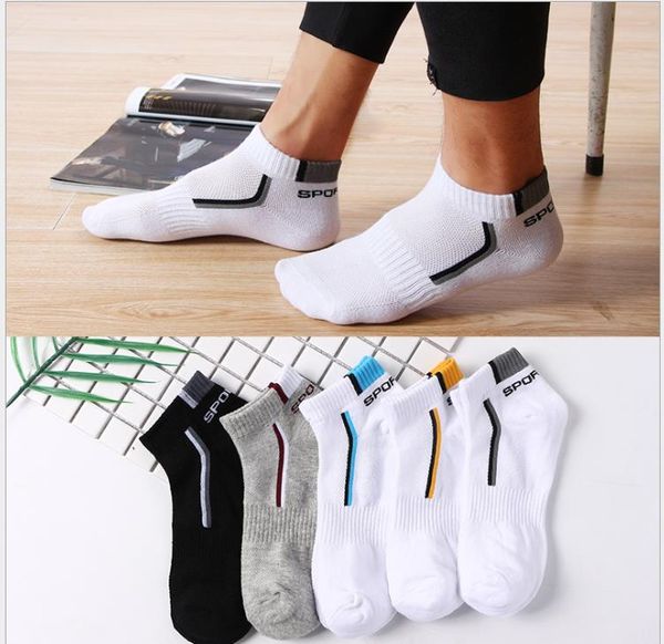 

summer new men's cotton mesh boat socks breathable sports socks, Black