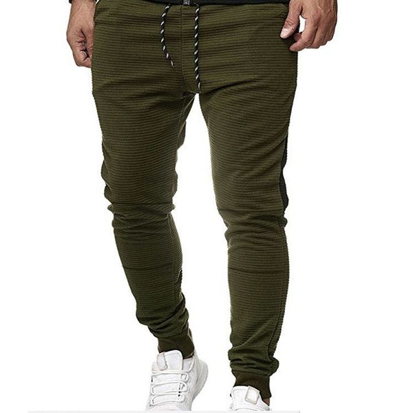 

male trousers mens casual fitness patchwork bodybuilding pocket skin full length sports long pants pantalon hombre sweatpants, Black