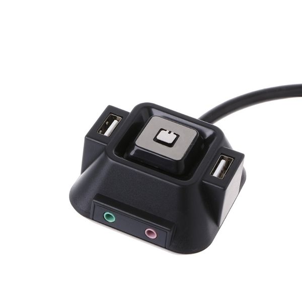 Sıfırlama HDD Push Button Switch Kabloları Çift USB Çift Ses kapalı / 'üzerinde Freeshipping DHL'in 20pcs Yeni Masaüstü Bilgisayar PC Kasa Güç Kaynağı