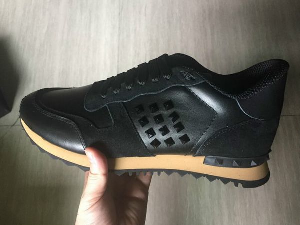 

size 35-46 women/men casual shoes camouflage genuine leather lace up couple star shoes rivets flat shoes arthur, Black