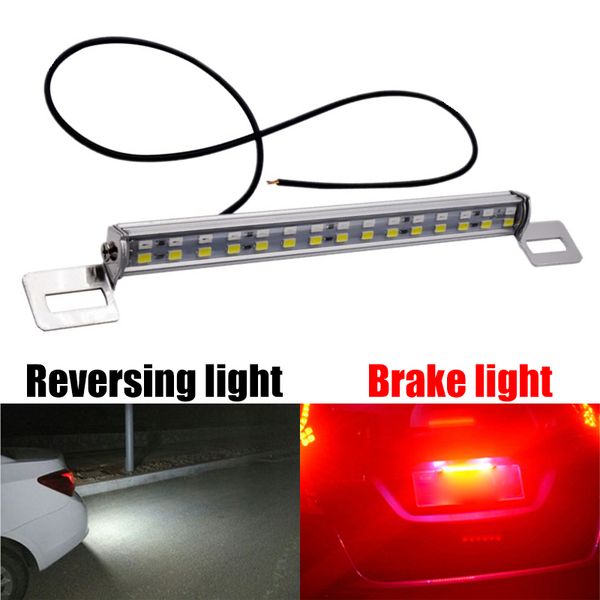 

dual color car rear license plate light bar auto brake tail reverse rear license plate lamp red & white