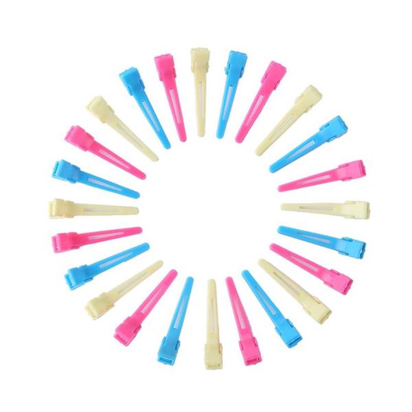 

50pcs plastic prong alligator hair clips hairdressing barrettes flat hairpins child hair styling tools, Golden;silver