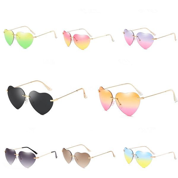 

мода круглый в форме сердца sunglasee мужские женские вассл солнцезащитные очки черный темно-50мм солнечные очки uv400 стеклянные линзы 7 цв, White;black