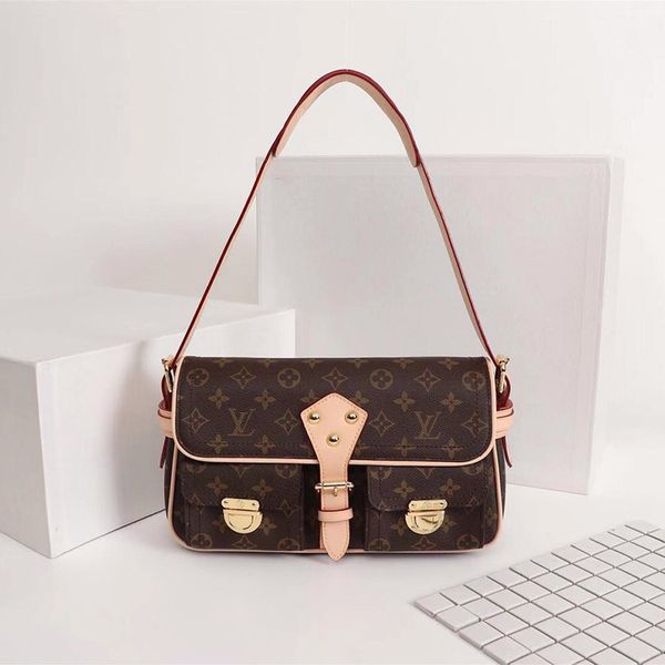 

double festival sale 2020 early spring messenger bag fashion multi-pocket style lady shoulder bag old printing cow leather crossbody bag