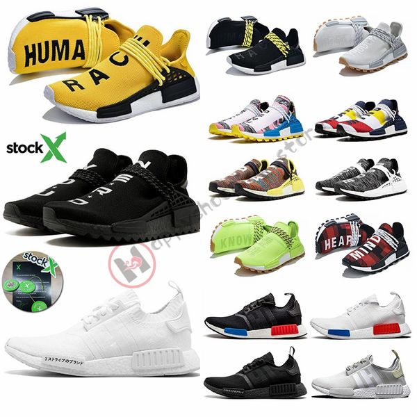 

2020 human race hu nmd r1 yellow solar pack running shoes pharrell williams japan triple black white mens trainers sports sneakers stock x