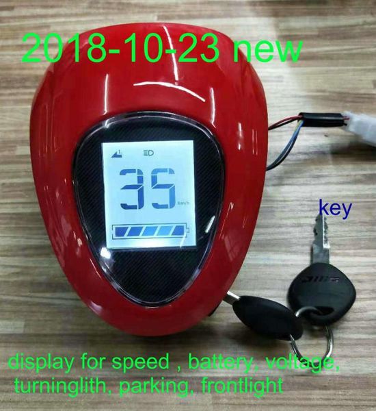 

48v60v front light with display&lock/key voltmeter electric bike scooter bicycle motorcycle atv tricycle mobility diy part