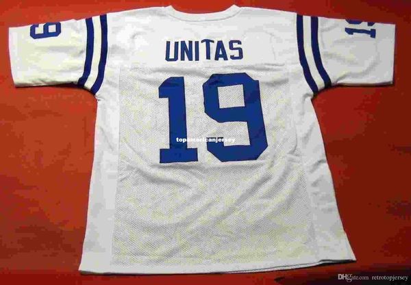 

retro #19 johnny unitas custom mitchell & ness jersey mens stitching s-5xl,6xl football jerseys running, Black;blue
