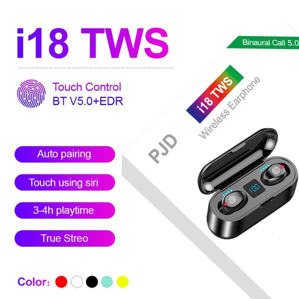 

i18 бесплатная доставка tws touch5.0 беспроводная гарнитура bluetooth поддержка стерео гарнитура наушники auto power on auto pairing сенсорн
