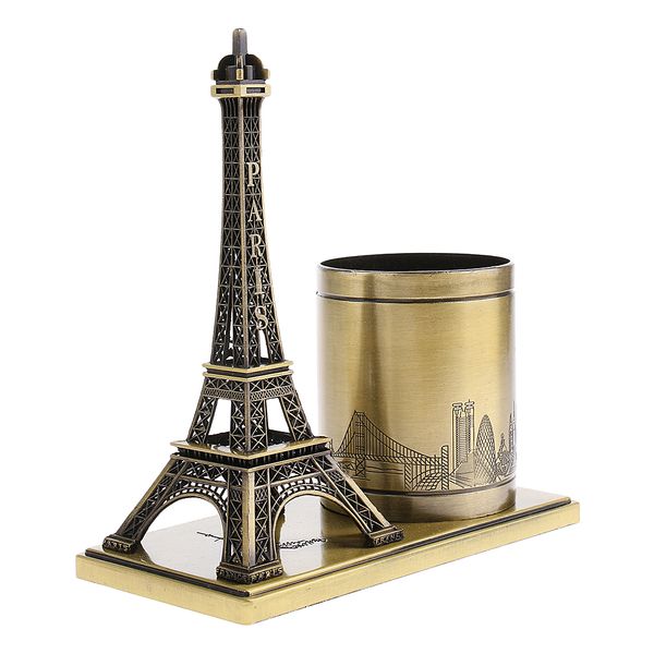 

france eiffel tower decor metal crafts european style gift desk pen holder