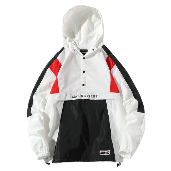 

2019 fashion men's jacket coat autumn winter casual loose hooded patchwork outdoor sport bomber jacket jaqueta masculino, Black;brown