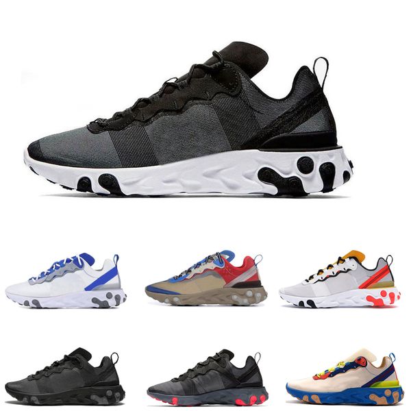 

running shoes react element 87 55 mens womens triple black bred gym red light bone mens trainers sports sneakers runner