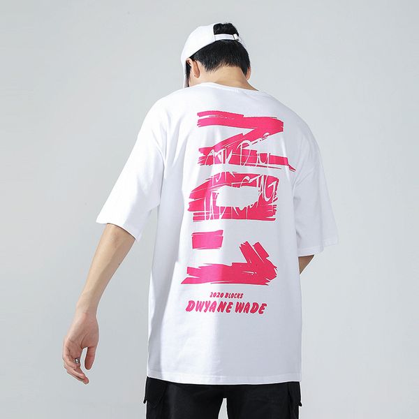 

fashion brand new style 2020 summer street fashion men's printing abstract pattern pullover half sleeve collar men's t-shirts, White;black