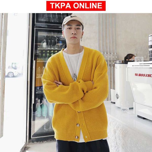 

cardigan men kpop clothes 2020 man harajuku ulzzang sweaters casual vintage winter sweater long sleeve hip hop clothing, White;black